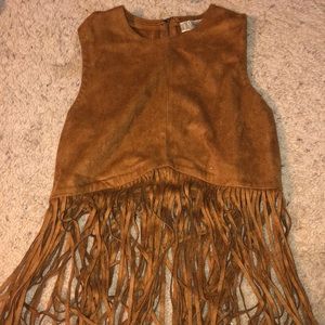 Fringe suede top
